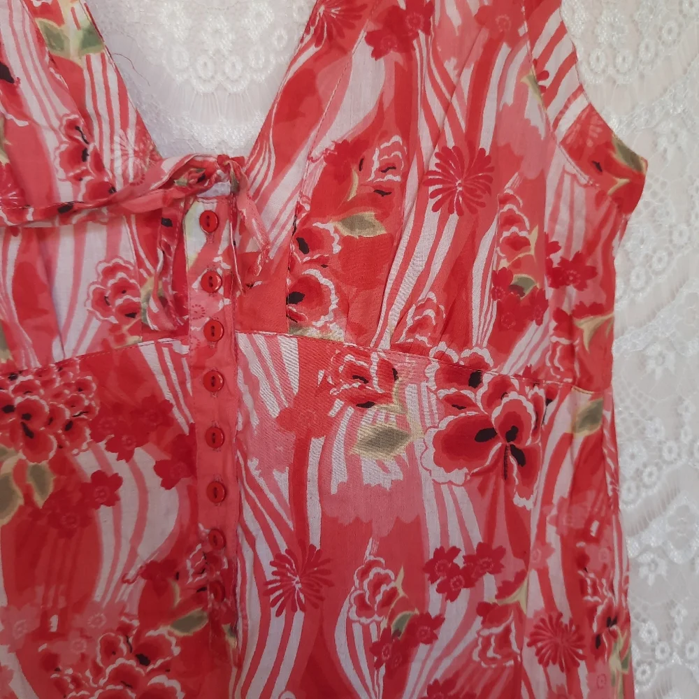 Raviya pink sundress at the front with buttons at the back with elastic size S - Picture 3 of 16